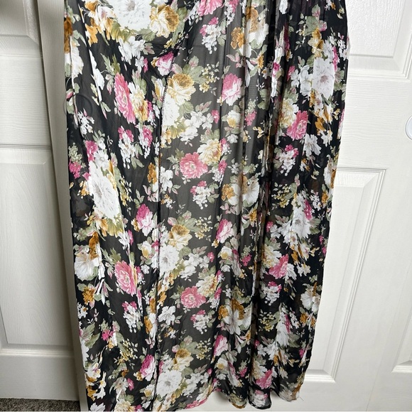 POETRY Medium Sheer Maxi Duster Chic Floral Tank  Summer Beach Bohemian Romantic - Picture 8 of 15